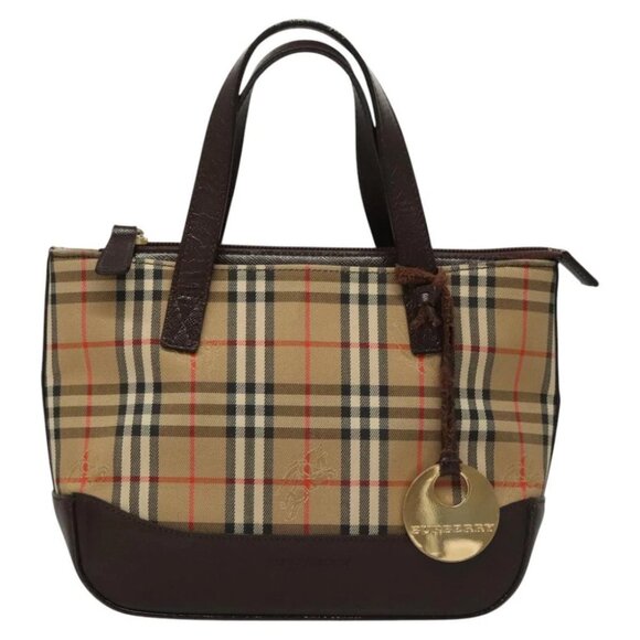 BURBERRY Nova Check Hand Bag Canvas Beige - Picture 2 of 15